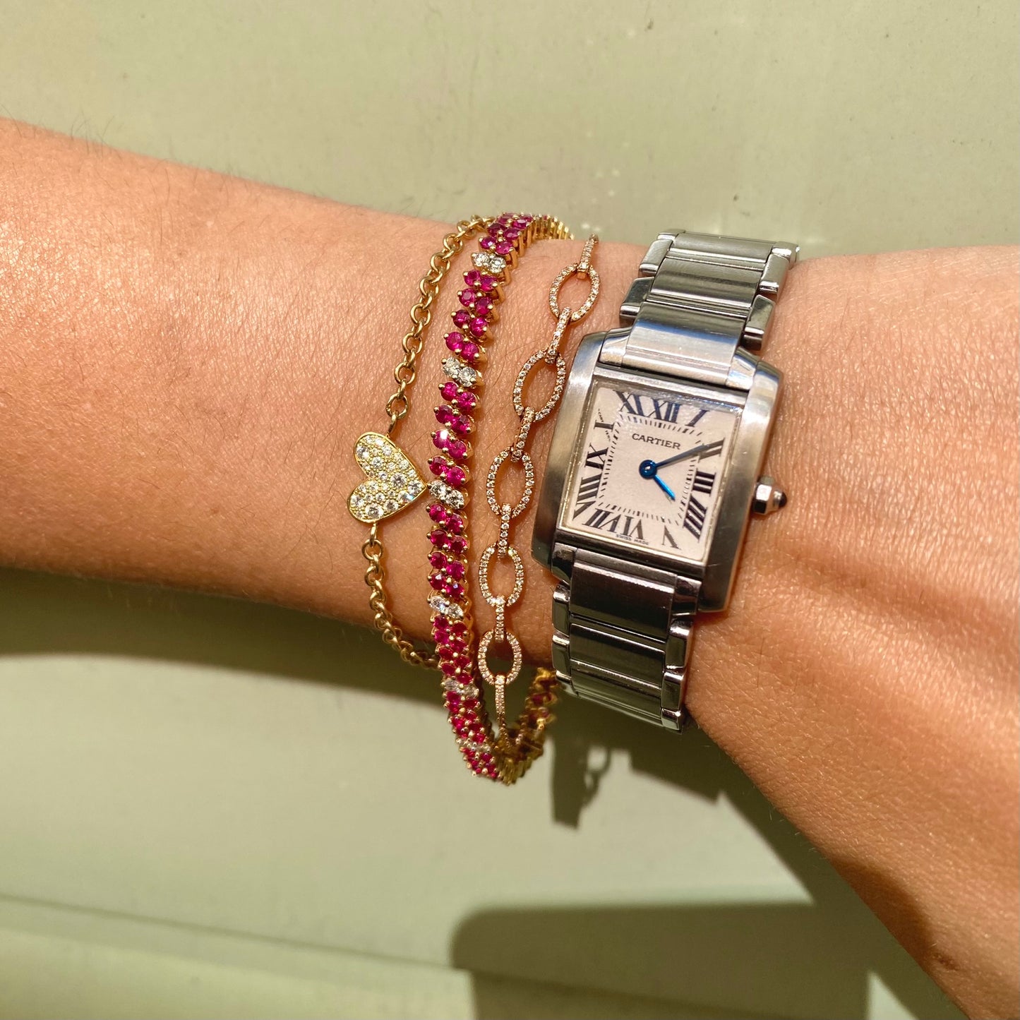 0.20 Ct Diamond Heart Bracelet