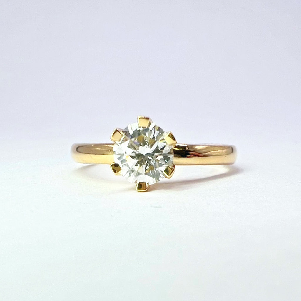 Solitaire Diamond Ring | 0.68ct Round Brilliant Cut in 18ct Yellow Gold