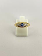 Victorian Sapphire & Diamond Band Ring | 18ct Yellow Gold