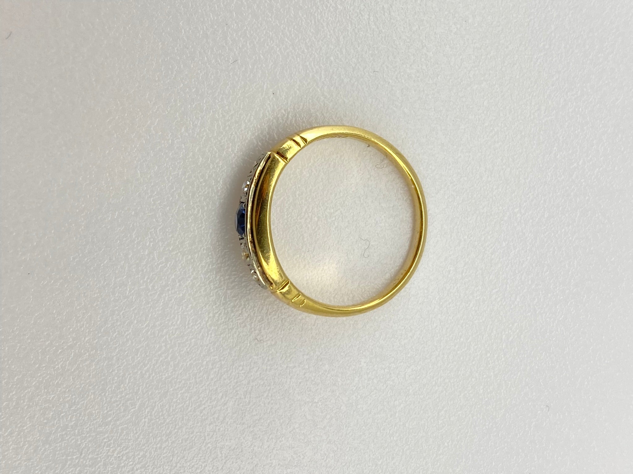 Victorian Sapphire & Diamond Band Ring | 18ct Yellow Gold