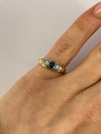 Victorian Sapphire & Diamond Band Ring | 18ct Yellow Gold