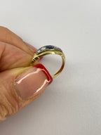 Victorian Sapphire & Diamond Band Ring | 18ct Yellow Gold