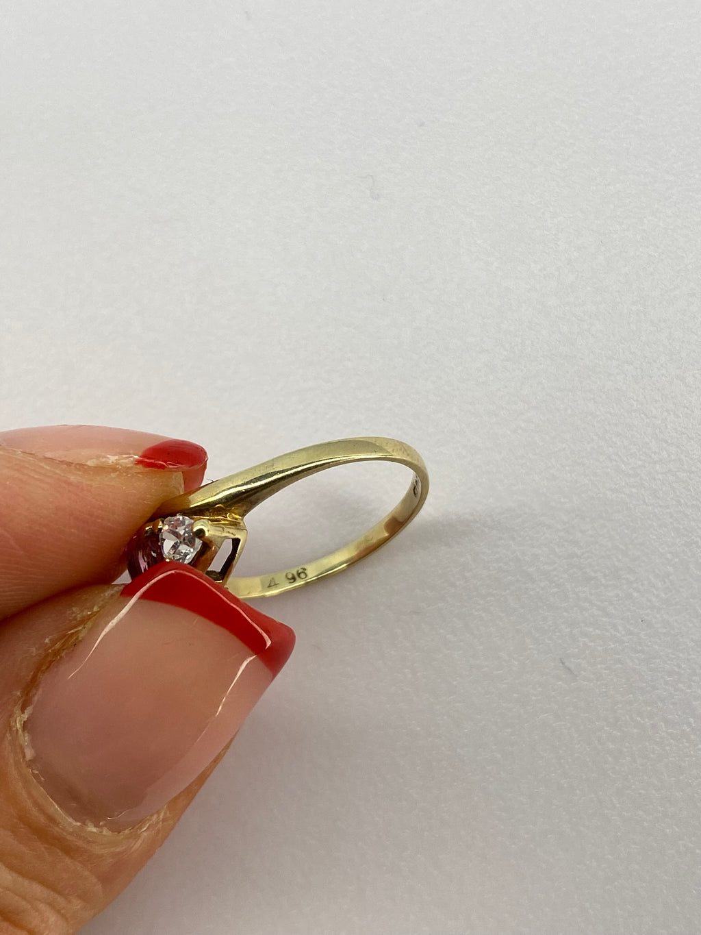 Pink Tourmaline & Diamond Three Stone Ring | 18K Yellow Gold