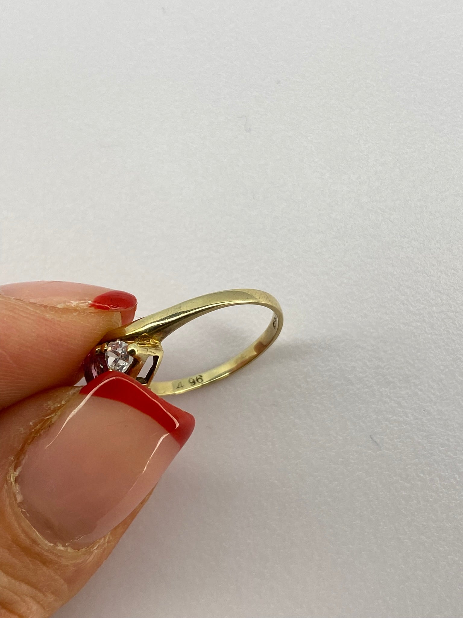 Pink Tourmaline & Diamond Three Stone Ring | 18K Yellow Gold