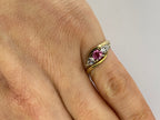 Pink Tourmaline & Diamond Three Stone Ring | 18K Yellow Gold