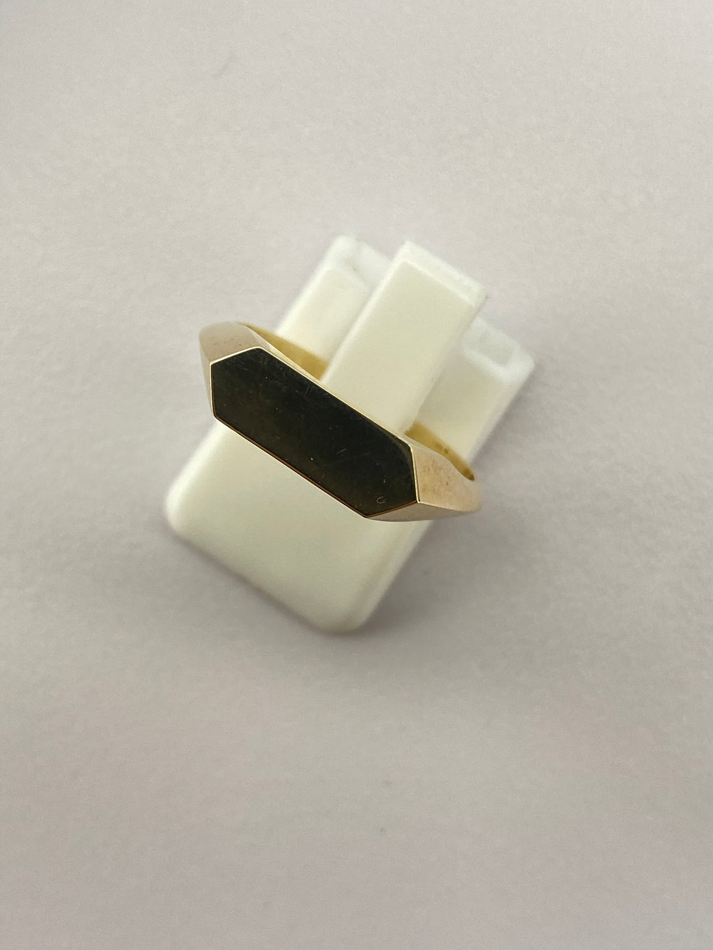 Hexagon Signet Ring | 14ct Yellow Gold Minimalist Design