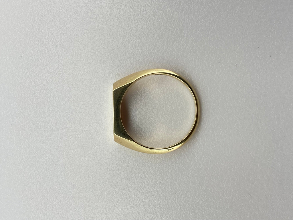 Hexagon Signet Ring | 14ct Yellow Gold Minimalist Design