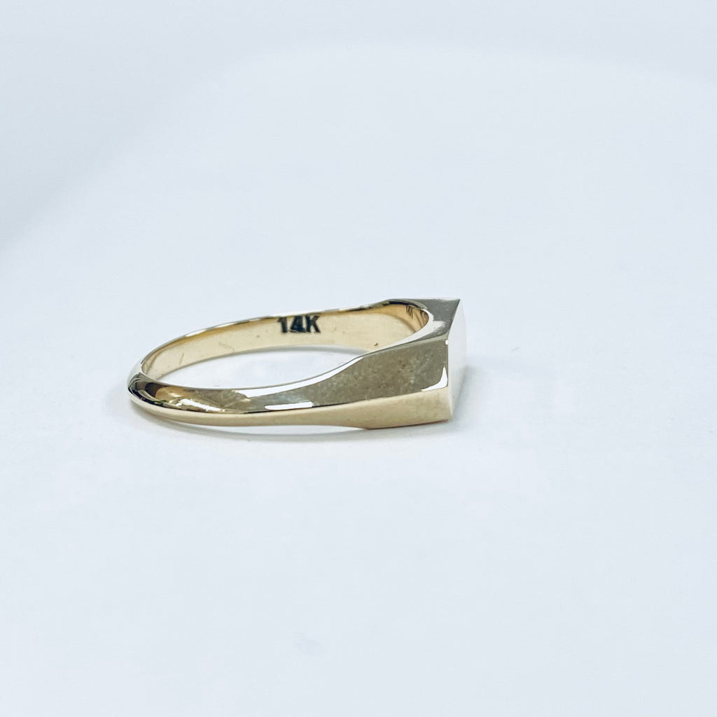 Hexagon Signet Ring | 14ct Yellow Gold Minimalist Design