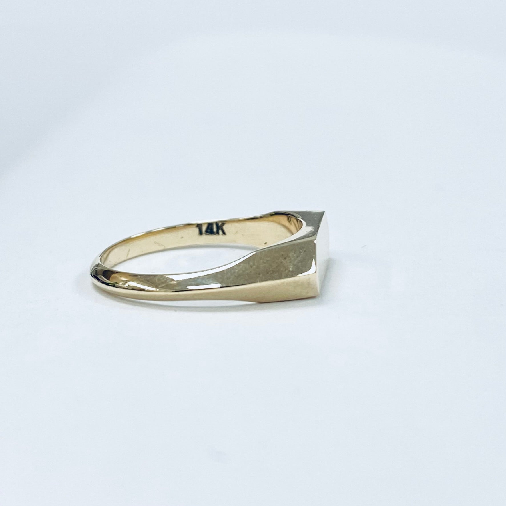 Hexagon Signet Ring | 14ct Yellow Gold Minimalist Design