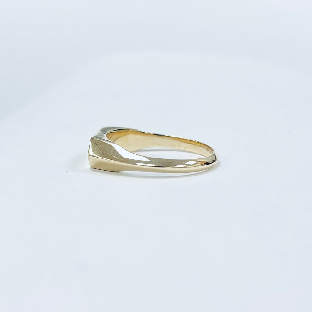 Hexagon Signet Ring | 14ct Yellow Gold Minimalist Design