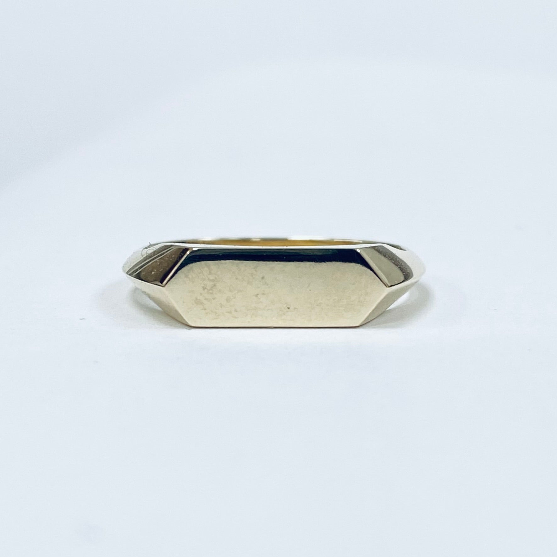 Hexagon Signet Ring | 14ct Yellow Gold Minimalist Design