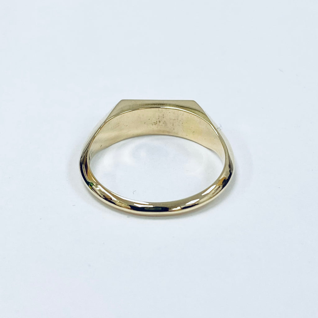 Hexagon Signet Ring | 14ct Yellow Gold Minimalist Design