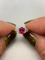 Burma Ruby & Diamond Three Stone Ring Platinum 0.84ct No Heat Certified