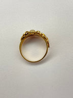 Share Natural Seed Pearl Ring Openwork Foliate Design Size N 2.94g 18K Gold Tested