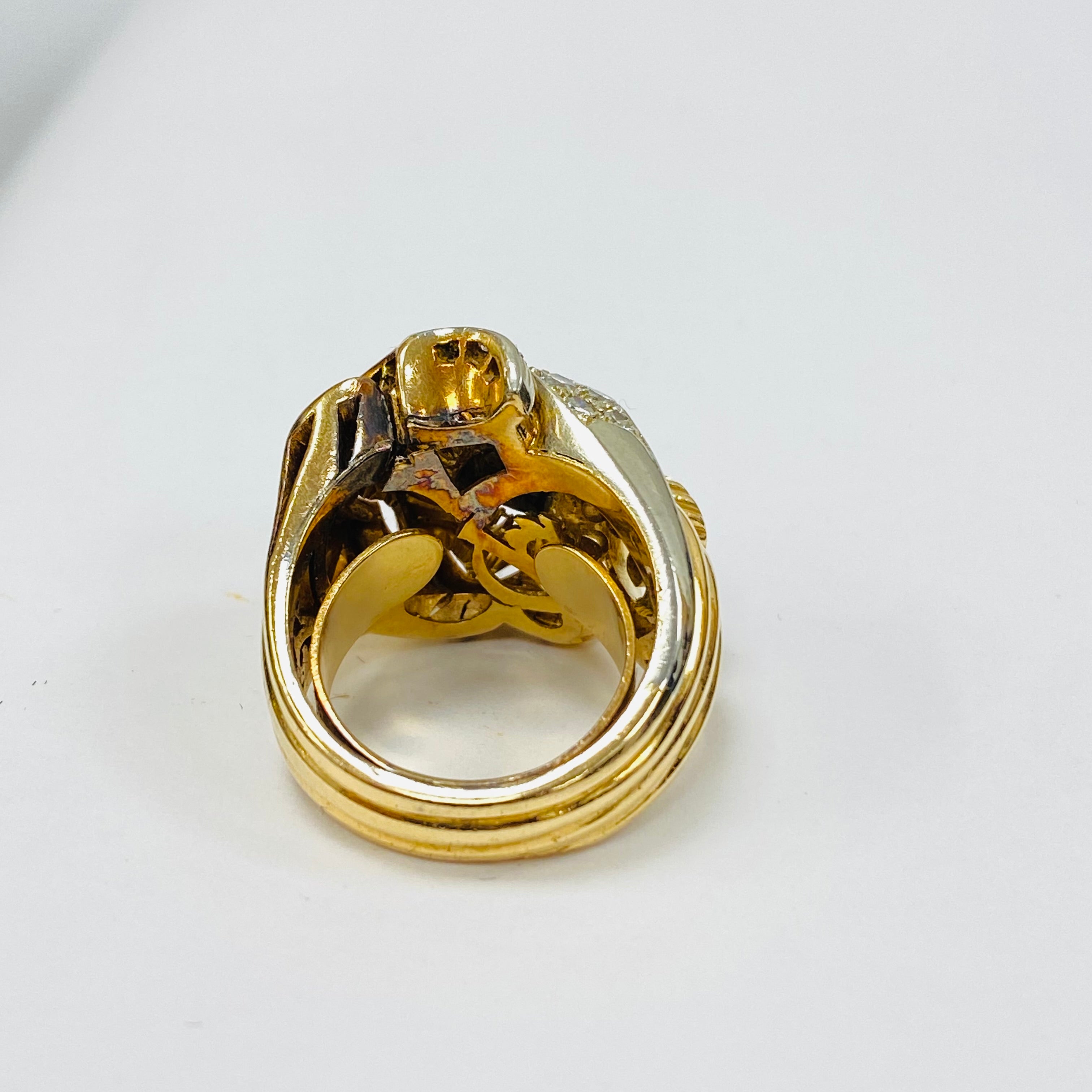 Vintage Diamond Bow Ring | 0.70ct Diamond | 18ct Yellow Gold Statement Ring