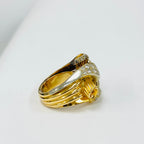Vintage Diamond Bow Ring | 0.70ct Diamond | 18ct Yellow Gold Statement Ring