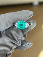 3.08ct Colombian Emerald & Diamond Ring