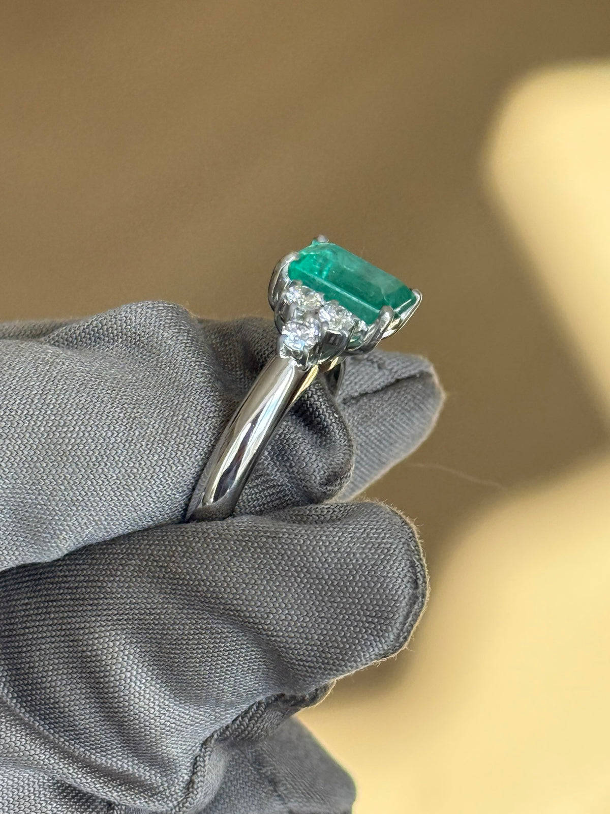 3.08ct Colombian Emerald & Diamond Ring
