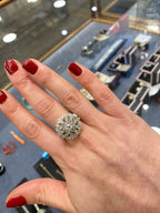 2.50ct Diamond Explosion Cluster Ring | 18K White Gold Statement Ring