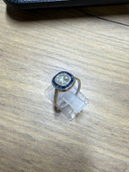 Antique 1.32ct Old Cushion Cut Diamond Sapphire Platinum Engagement Ring