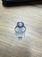 Antique 1.32ct Old Cushion Cut Diamond Sapphire Platinum Engagement Ring