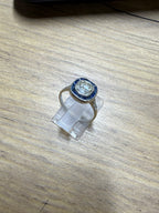 Antique 1.32ct Old Cushion Cut Diamond Sapphire Platinum Engagement Ring
