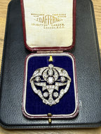 Antique 5.70ct approx Diamond Brooch 18ct White Gold Vintage Openwork Pin 13.91g