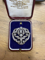 Antique 5.70ct approx Diamond Brooch 18ct White Gold Vintage Openwork Pin 13.91g