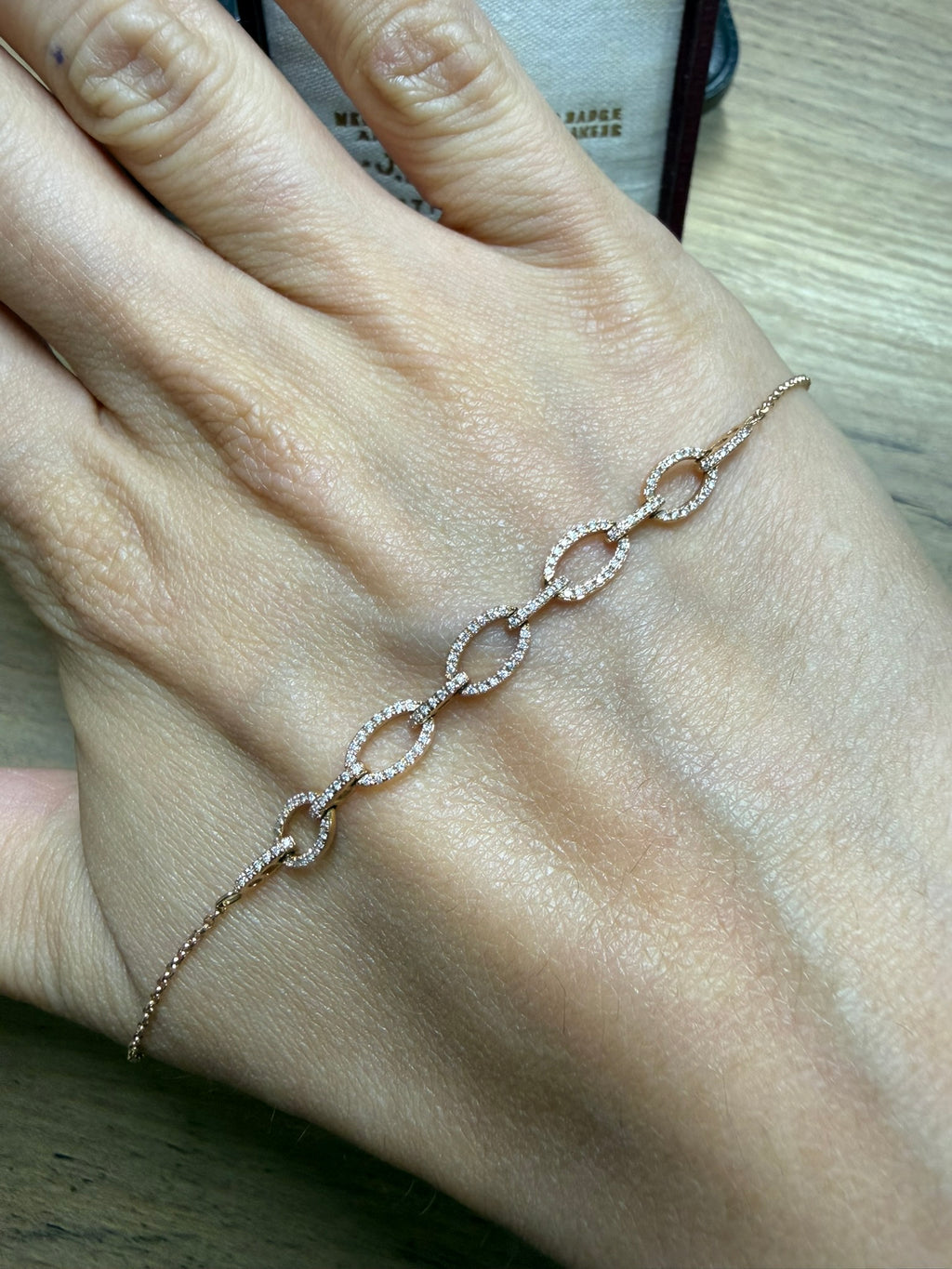 18ct Rose Gold Diamond Link Bracelet Approx. 0.48ct G-H VS-SI 19cm