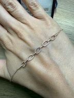 18ct Rose Gold Diamond Link Bracelet Approx. 0.48ct G-H VS-SI 19cm