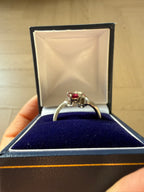 Vintage Oval Mixed Ruby & Diamond Bypass Ring