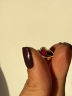 Vintage 1970s Ruby & Diamond 18ct Gold Ring