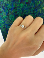 0.50ct Dainty Diamond Engagement Ring | Gold & Platinum Vintage Style