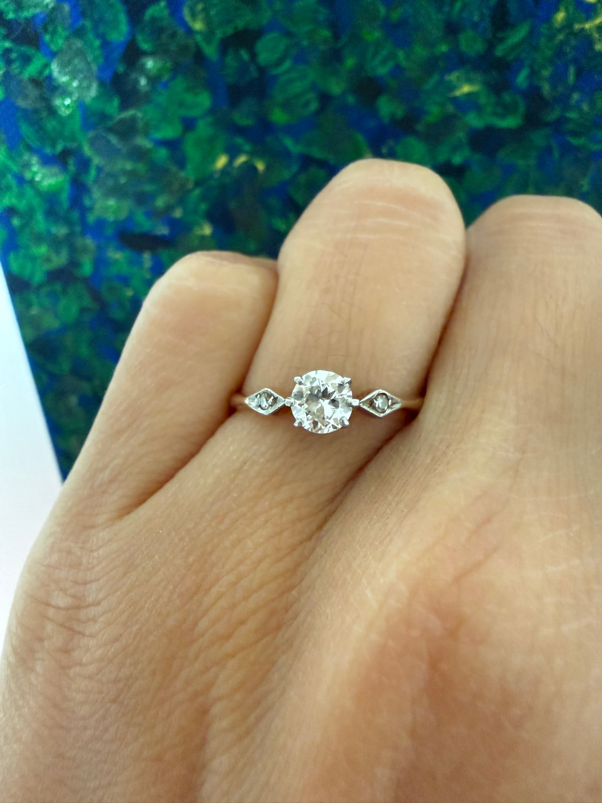 0.50ct Dainty Diamond Engagement Ring | Gold & Platinum Vintage Style