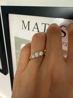 0.50ct Diamond Three Stone Bar Set Ring – 18K Yellow & White Gold – G-H VS/SI – Size K 1/2