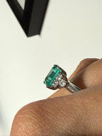 3.08ct Colombian Emerald & Diamond Ring