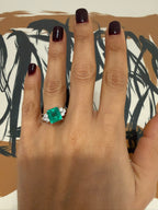 3.08ct Colombian Emerald & Diamond Ring