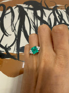 3.08ct Colombian Emerald & Diamond Ring