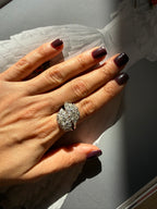 Vintage Old Mine Cut Diamond Cluster Dress Ring
