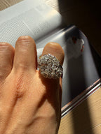 Vintage Old Mine Cut Diamond Cluster Dress Ring