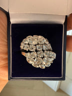 Vintage Old Mine Cut Diamond Cluster Dress Ring