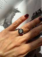 1.00ct Diamond Black Onyx Solitaire Ring