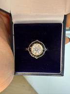 1.00ct Diamond Black Onyx Solitaire Ring