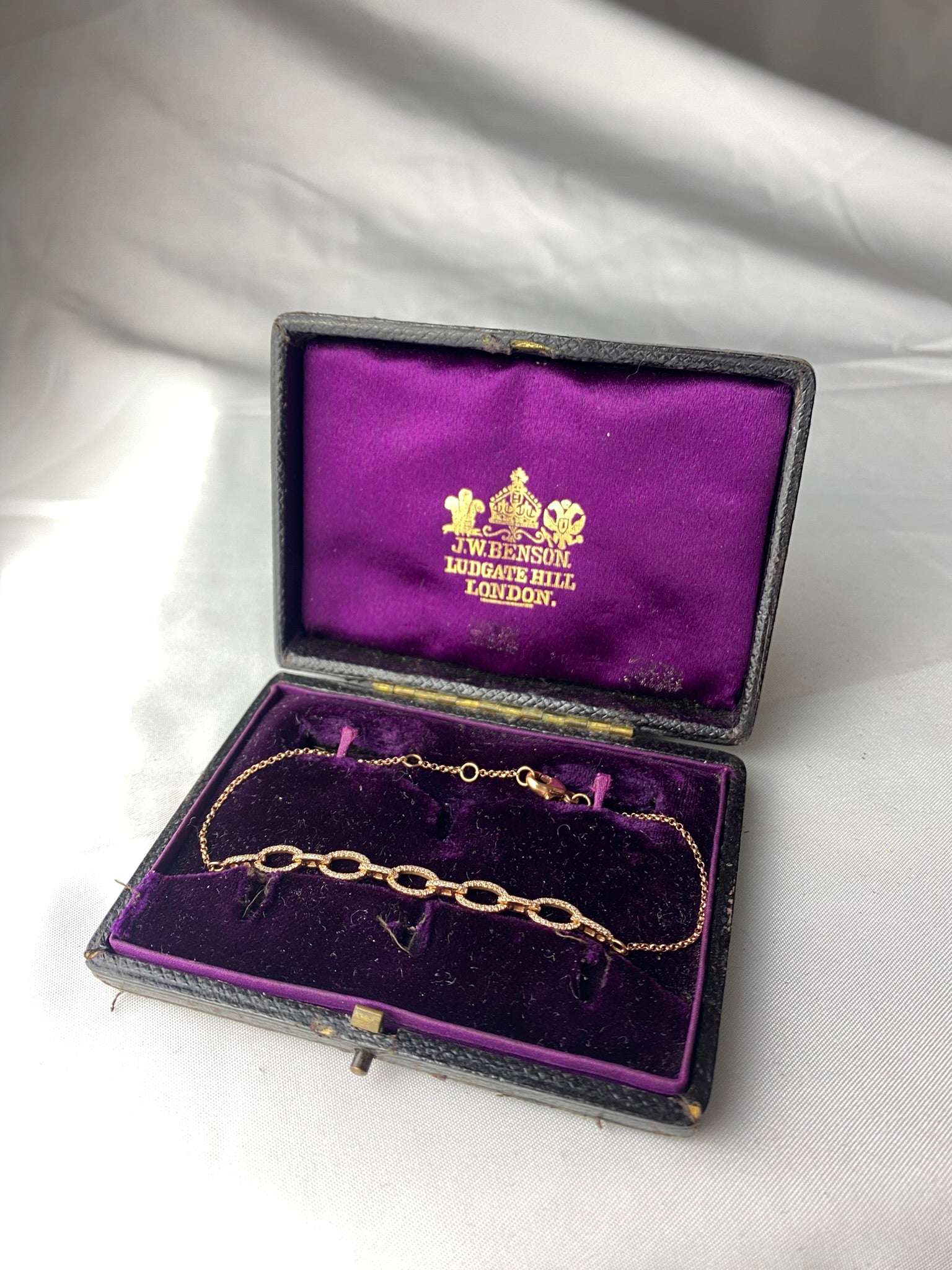 18ct Rose Gold Diamond Link Bracelet Approx. 0.48ct G-H VS-SI 19cm