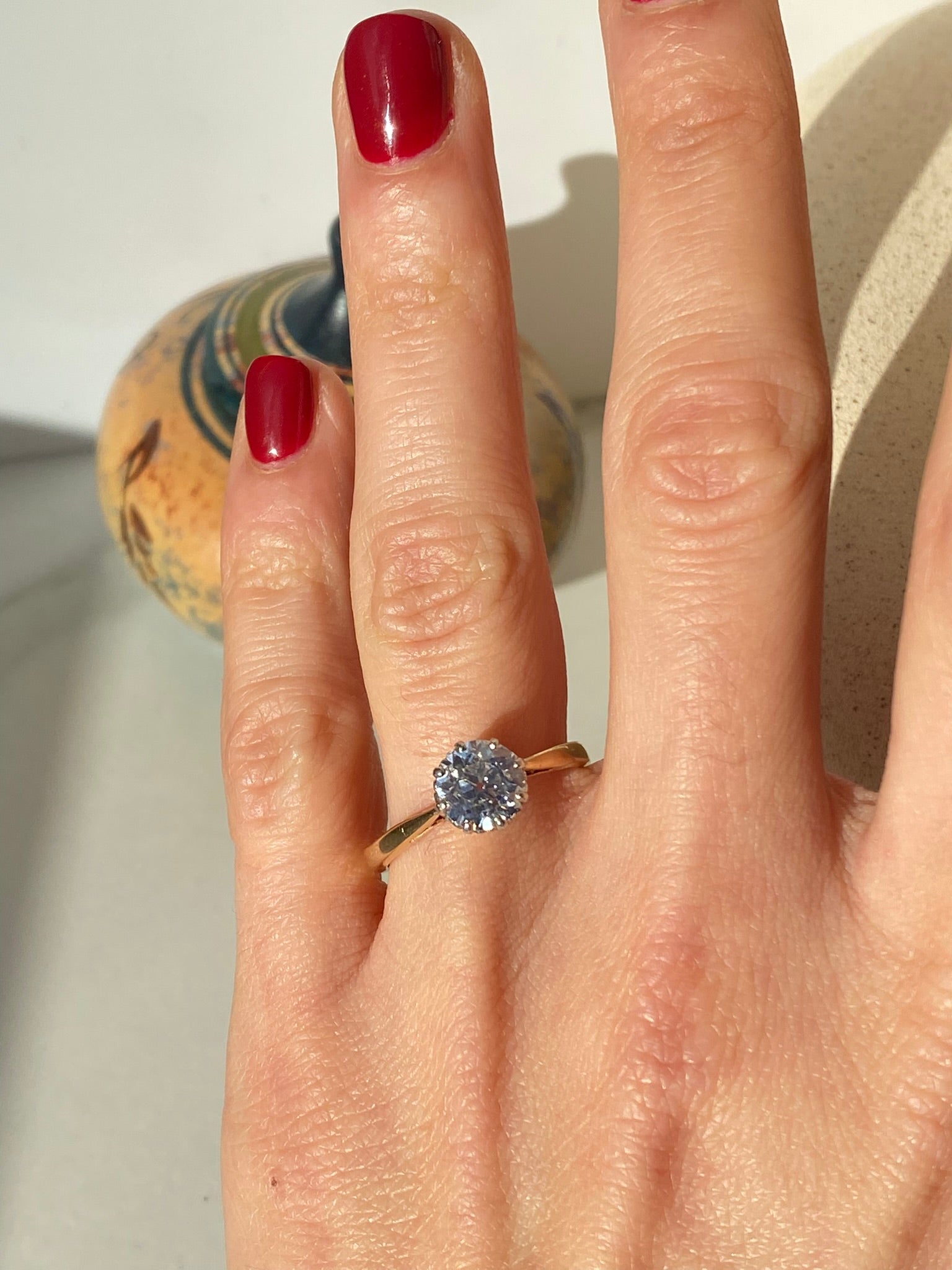 1.40ct Diamond Solitaire Engagement Ring F–G SI3 Platinum & 18ct Gold