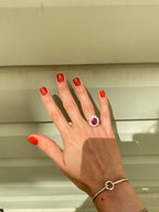 Ruby & Diamond Cluster Ring | 2.47ct Natural Ruby & 1.90ct Diamond in 18ct White Gold