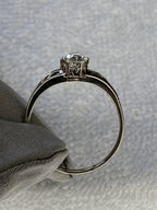 0.70ct Old Mine Cut Diamond Engagement Ring 18k White Gold Filigree Vintage Style