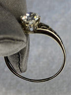 0.70ct Old Mine Cut Diamond Engagement Ring 18k White Gold Filigree Vintage Style