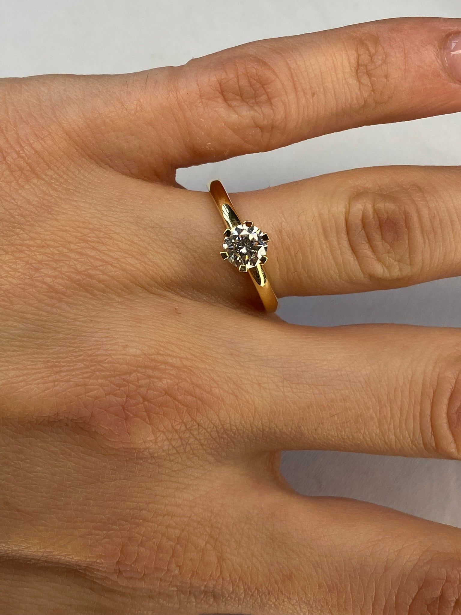 Solitaire Diamond Ring | 0.68ct Round Brilliant Cut in 18ct Yellow Gold