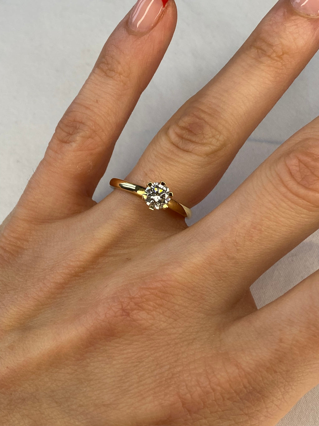 Solitaire Diamond Ring | 0.68ct Round Brilliant Cut in 18ct Yellow Gold